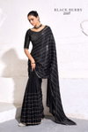 Black Berry By Kala Jamun Fancy Satin Party Wear Saree Exporters In India